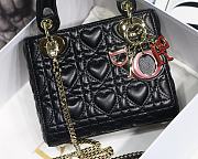 Kitlife Dior Lady Mini Amour Cannage Lambskin Black - 17x15x5cm - 5