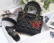 Kitlife Dior Lady Small Amour Cannage Lambskin Black - 20x16.5x8cm - 1