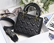 Kitlife Dior Lady Small Amour Cannage Lambskin Black - 20x16.5x8cm - 3