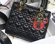 Kitlife Dior Lady Small Amour Cannage Lambskin Black - 20x16.5x8cm - 2