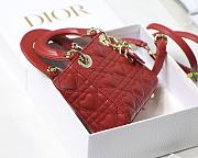 Kitlife Dior Lady Micro Amour Cannage Lambskin Red - 12x10x5cm - 6