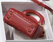 Kitlife Dior Lady Micro Amour Cannage Lambskin Red - 12x10x5cm - 5