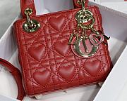 Kitlife Dior Lady Micro Amour Cannage Lambskin Red - 12x10x5cm - 3