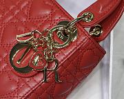 Kitlife Dior Lady Micro Amour Cannage Lambskin Red - 12x10x5cm - 2