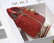 Kitlife Dior Lady Mini Amour Cannage Lambskin Red - 17x15x5cm - 6