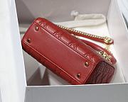 Kitlife Dior Lady Mini Amour Cannage Lambskin Red - 17x15x5cm - 5