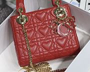 Kitlife Dior Lady Mini Amour Cannage Lambskin Red - 17x15x5cm - 2