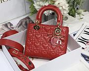 Kitlife Dior Lady Small Amour Cannage Lambskin Red - 20x16.5x8cm - 1