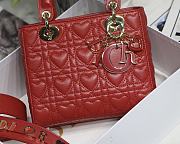 Kitlife Dior Lady Small Amour Cannage Lambskin Red - 20x16.5x8cm - 5