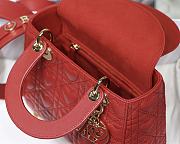 Kitlife Dior Lady Small Amour Cannage Lambskin Red - 20x16.5x8cm - 3