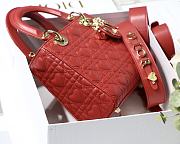 Kitlife Dior Lady Small Amour Cannage Lambskin Red - 20x16.5x8cm - 2