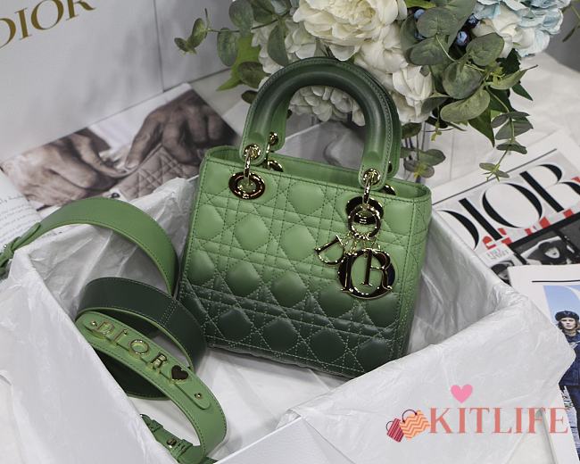 	 Kitlife Dior Lady Small My ABCDior Bag Cannage Lambskin Gradient Green - M6016 - 20x16.5x8 cm - 1
