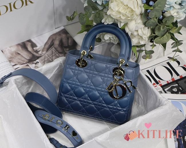 Kitlife Dior Lady Small My ABCDior Bag Cannage Lambskin Gradient Blue - M6016 - 20x16.5x8 cm - 1