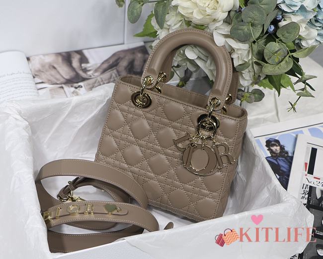 Kitlife Dior Lady Small My ABCDior Bag Cannage Lambskin Grey - M8013 - 20x16.5x8 cm - 1