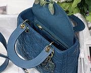 Kitlife Dior Lady Small My ABCDior Bag Cannage Lambskin Blue - M8013 - 20x16.5x8 cm - 3