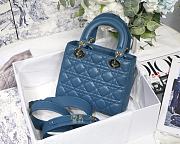 Kitlife Dior Lady Small My ABCDior Bag Cannage Lambskin Blue - M8013 - 20x16.5x8 cm - 2