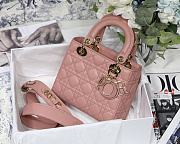 Kitlife Dior Lady Small My ABCDior Bag Cannage Lambskin Pink - M8013 - 20x16.5x8 cm - 1