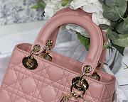 Kitlife Dior Lady Small My ABCDior Bag Cannage Lambskin Pink - M8013 - 20x16.5x8 cm - 2