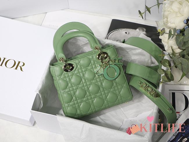 Kitlife Dior Lady Small My ABCDior Bag Cannage Lambskin Green - M8013 - 20x16.5x8 cm - 1