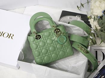 Kitlife Dior Lady Small My ABCDior Bag Cannage Lambskin Green - M8013 - 20x16.5x8 cm