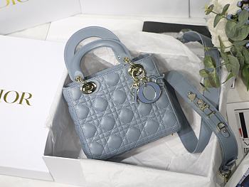 Kitlife Dior Lady Small My ABCDior Bag Cannage Lambskin Cloud Blue - M8013 - 20x16.5x8 cm