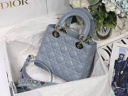 Kitlife Dior Lady Small My ABCDior Bag Cannage Lambskin Cloud Blue - M8013 - 20x16.5x8 cm - 2