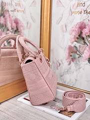 Kitlife Dior Medium Lady D-Lite Bag Pink Rose Gold Buckle Cannage Embroidery - 24x20x11 - 6