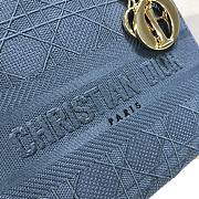 Kitlife Dior Medium Lady D-Lite Bag Deep Blue Gold Buckle Cannage Embroidery - 24x20x11 - 2