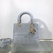Kitlife Dior Medium Lady D-Lite Bag Cloud Blue Gold Buckle Cannage Embroidery - 24x20x11 - 6