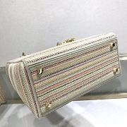 Kitlife Dior Medium Lady D-Lite Bag Cloud Color Strips Gold Buckle Cannage Embroidery - 24x20x11 - 4