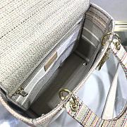 Kitlife Dior Medium Lady D-Lite Bag Cloud Color Strips Gold Buckle Cannage Embroidery - 24x20x11 - 2