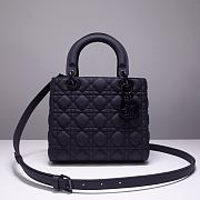 Kitlife Dior Medium Lady Ultramatte Cannage Calfskin Black - 24x20x11cm - 1