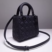 Kitlife Dior Medium Lady Ultramatte Cannage Calfskin Black - 24x20x11cm - 5