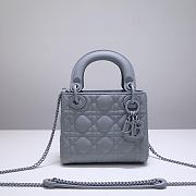 Kitlife Dior Mini Lady Ultramatte Cannage Calfskin Grey - 17x15x7cm - 1