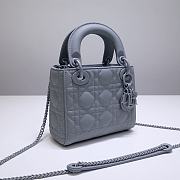 Kitlife Dior Mini Lady Ultramatte Cannage Calfskin Grey - 17x15x7cm - 2