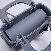 Kitlife Dior Mini Lady Ultramatte Cannage Calfskin Grey - 17x15x7cm - 3