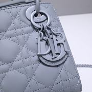 Kitlife Dior Mini Lady Ultramatte Cannage Calfskin Grey - 17x15x7cm - 4