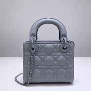 Kitlife Dior Mini Lady Ultramatte Cannage Calfskin Grey - 17x15x7cm - 5