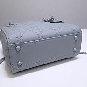 Kitlife Dior Mini Lady Ultramatte Cannage Calfskin Grey - 17x15x7cm - 6