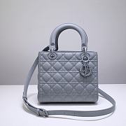 Kitlife Dior Medium Lady Ultramatte Cannage Calfskin Grey - 24x20x11cm - 1