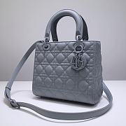 Kitlife Dior Medium Lady Ultramatte Cannage Calfskin Grey - 24x20x11cm - 6