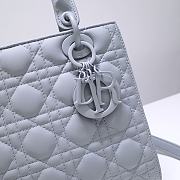 Kitlife Dior Medium Lady Ultramatte Cannage Calfskin Grey - 24x20x11cm - 2