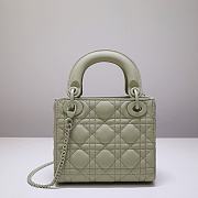 Kitlife Dior Mini Lady Ultramatte Cannage Calfskin Avocado Green - 17x15x7cm - 4