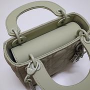 Kitlife Dior Mini Lady Ultramatte Cannage Calfskin Avocado Green - 17x15x7cm - 5