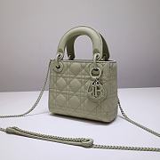 Kitlife Dior Mini Lady Ultramatte Cannage Calfskin Avocado Green - 17x15x7cm - 3