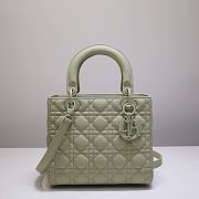 Kitlife Dior Medium Lady Ultramatte Cannage Calfskin BlackAvocado Green - 24x20x11cm - 1