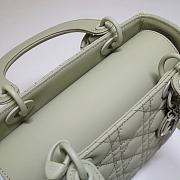 Kitlife Dior Medium Lady Ultramatte Cannage Calfskin BlackAvocado Green - 24x20x11cm - 5