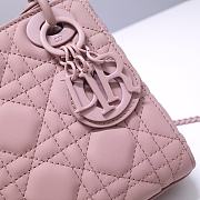 Kitlife Dior Mini Lady Ultramatte Cannage Calfskin Matte Pink - 17x15x7cm - 3