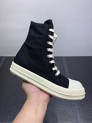 Kitlife Rick Owens Double-line Canvas High-top Black Sneakers - 3