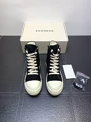 Kitlife Rick Owens Double-line Canvas High-top Black Sneakers - 2